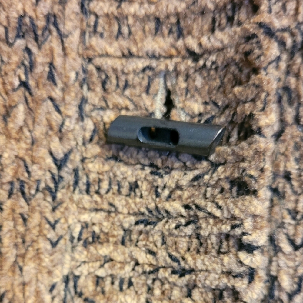 Vintage 90's Jamie Sadock Brown Chunky Knit Sweater  Teddy Jacket Large - Picture 7 of 9